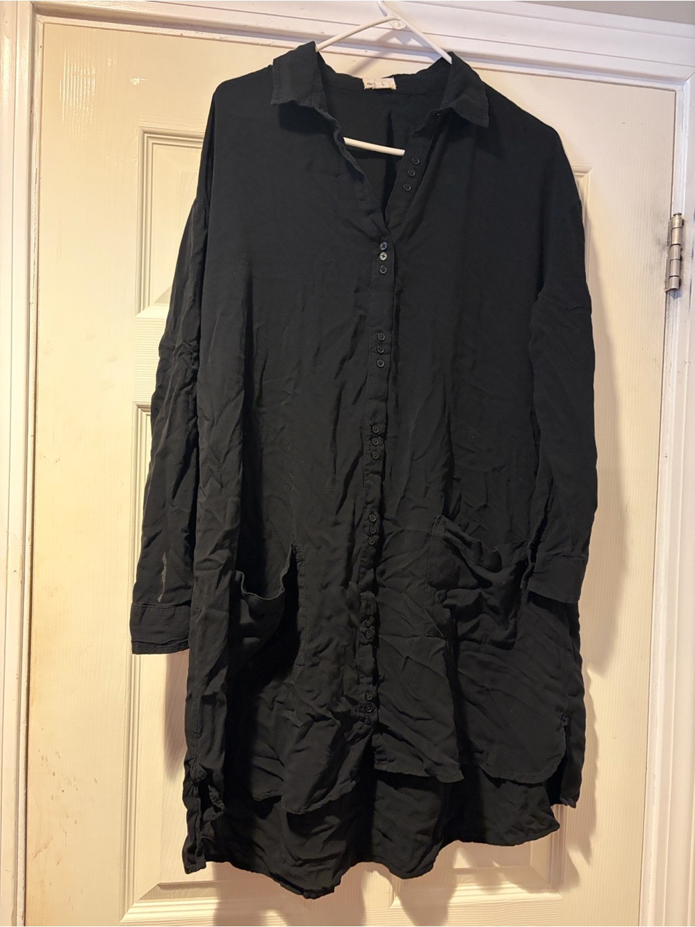 silence + noise Lightweight long sleeve shirt dress L